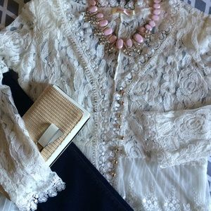 Lace Beige Cardigan
