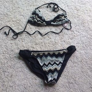 Black Knit Bikini Set