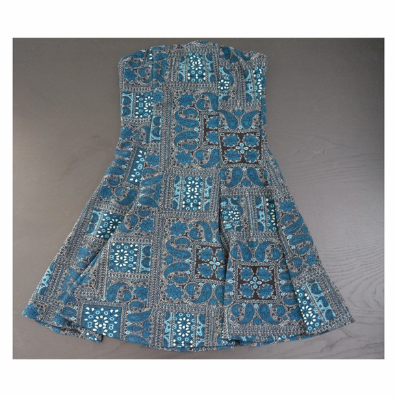 Paisley strapless dress