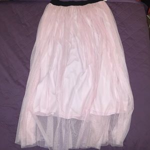 Pink long chiffon skirt!