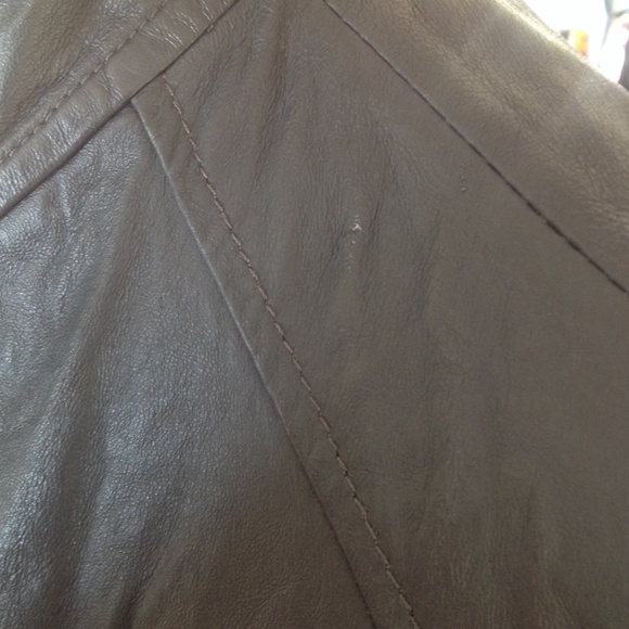 Grey Leather Moto jacket - Picture 4 of 4