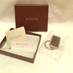 Gucci Leather Embossed Keychain