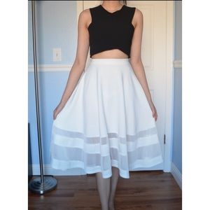 !!!SOLD!!!! Double Mesh Midi Circle / Skater Skirt