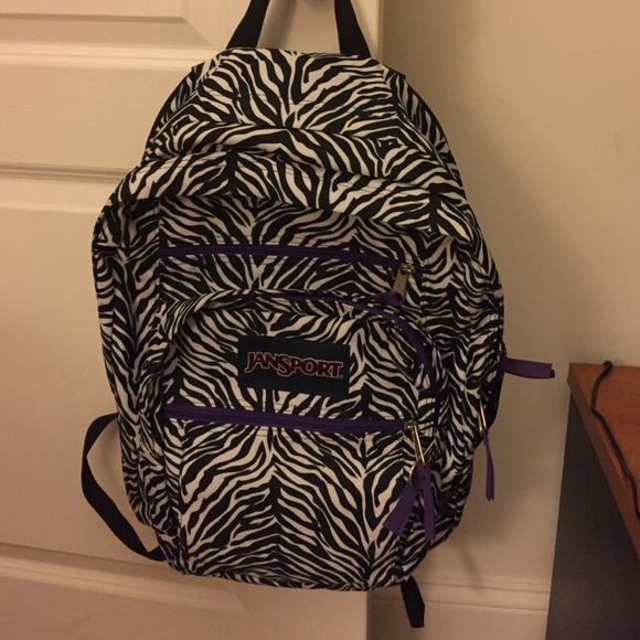XL purple & zebra Jansport book bag