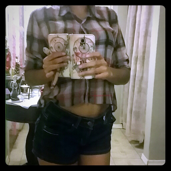 Cute sheer plaid-like blouse