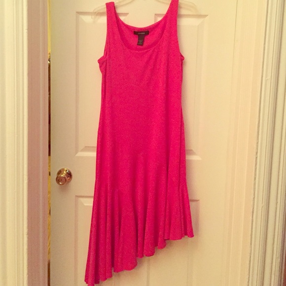 Long pink cocktail dress