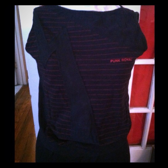 Punk Royal stripe lightning bolt tank top