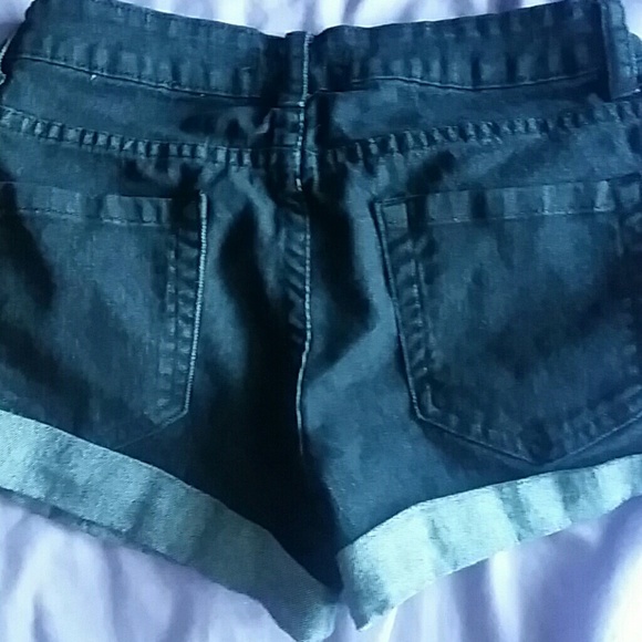 Black Denim Shorts - Picture 2 of 4