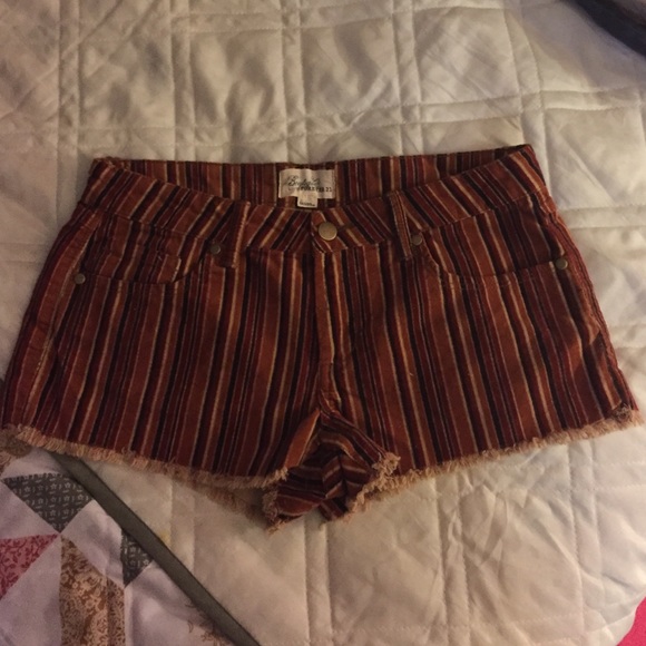 Suede Velveteen Orange, Red and Brown shorts - Picture 1 of 3