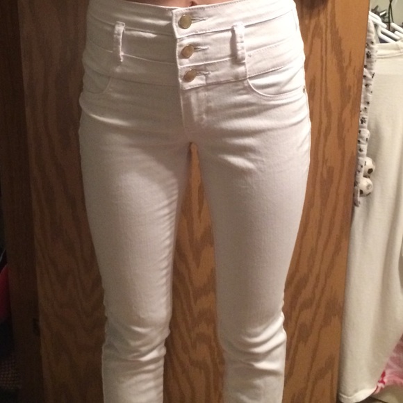 White high rise skinny jeans