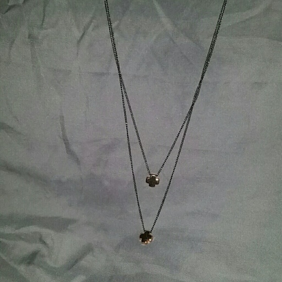 Long double cross forever 21 necklace