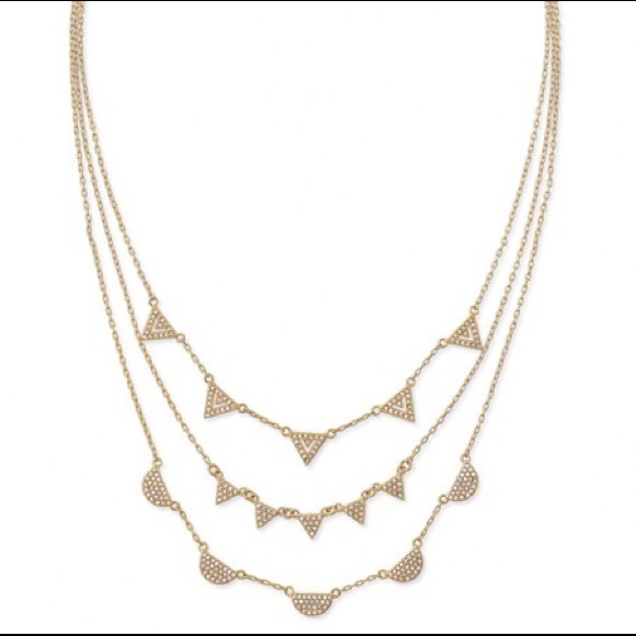 SOLD New Stella & Dot pave chevron necklace - Picture 2 of 4