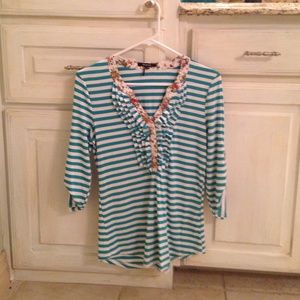 Stretchy summer floral and striped top