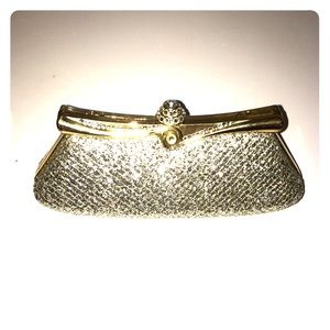 Sequin silver and gold clutch