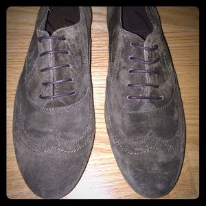 Franchetti Bond suede dark green oxfords