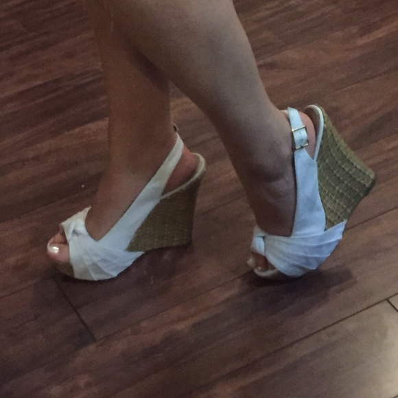 White Wedge Heels