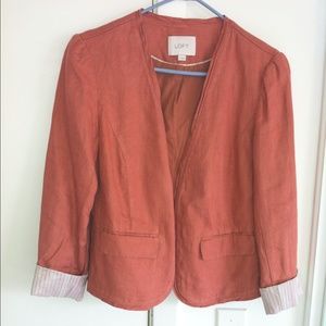 Ann Taylor loft brick red orange Lenin blazer