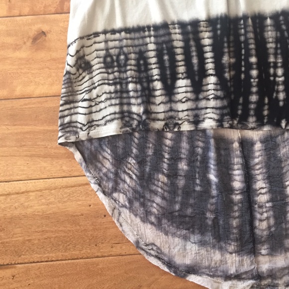 Oversized Black & Beige Boho Boxy Tie Dye Top - Picture 2 of 4