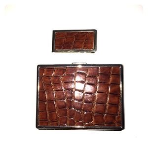 Card holder with matching money clip
