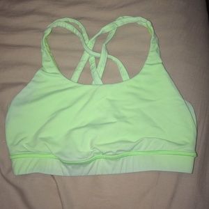 Lime green sports bra