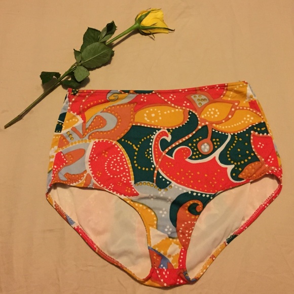 Vintage High Waist Swim Bottoms
