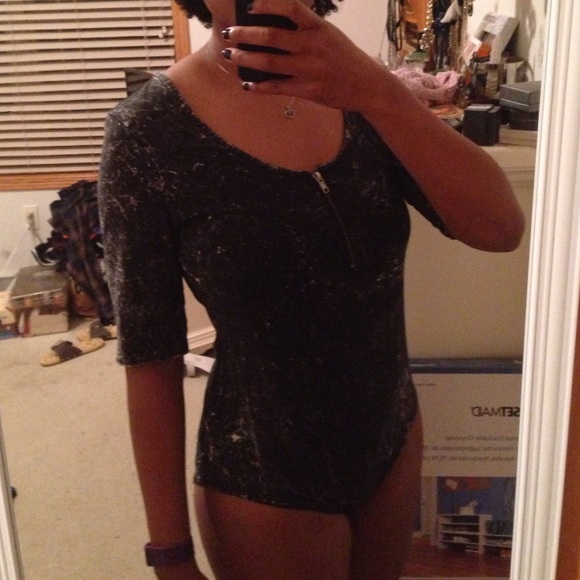 NWOT Acid Wash Bodysuit - Picture 2 of 3