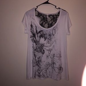 Full Tilt Short Sleeved Top with Lack Back Cutout