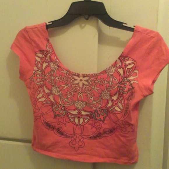 Orangy pink crop top
