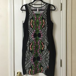 Black Tribal Print Dress Size XXL