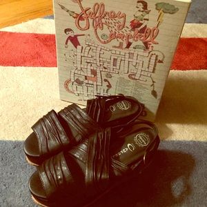 Jeffrey Campbell Black Flatform Sandals Clark 8