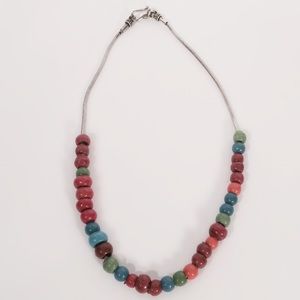 Sterling Silver and Ceramic Bead Necklace