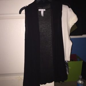 Black sleeveless cardigan
