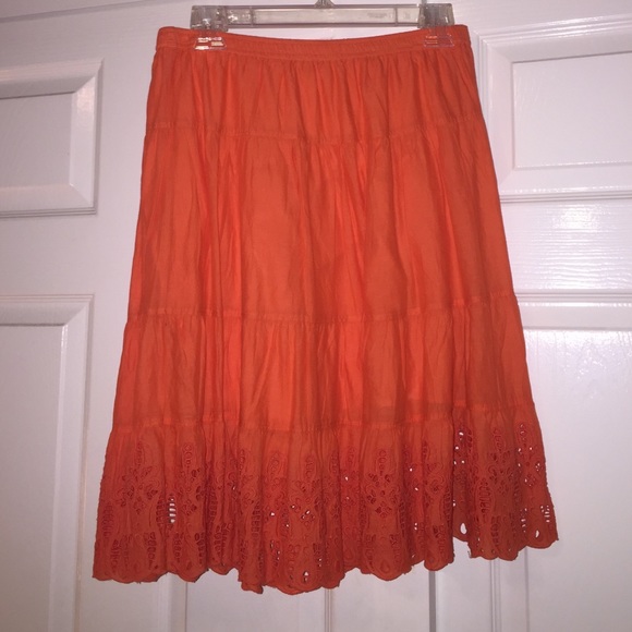 Orange Flowy Skirt - Picture 1 of 1