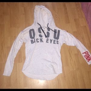 Pink vneck hoodie