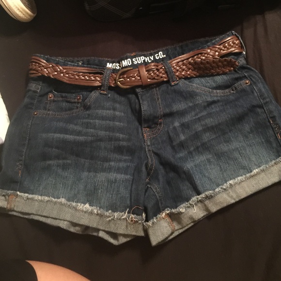 Dark wash denim shorts