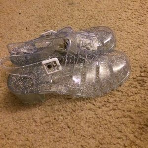 Glitter clear jellies sandals
