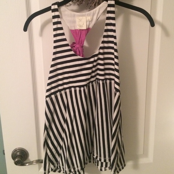 Black and white striped Anthro tank