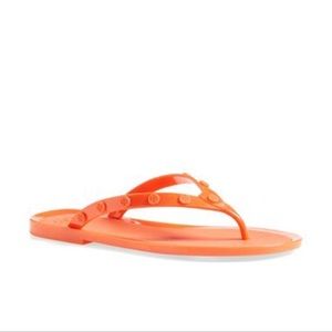Tory burch logo jelly flip flop