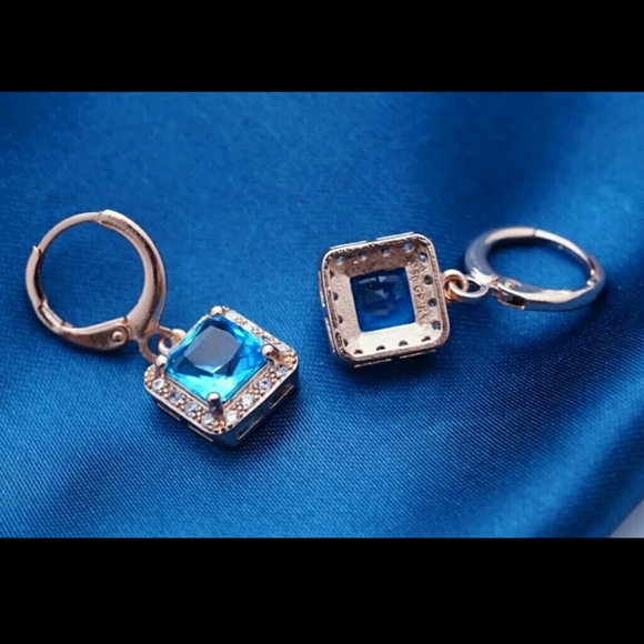 Noble Wedding Party Rose Gold Plated Drop Earrings - Picture 3 of 4