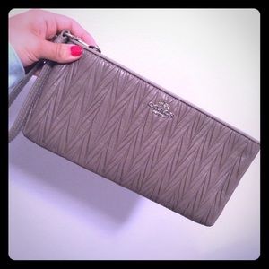 Coach gathered leather clutch