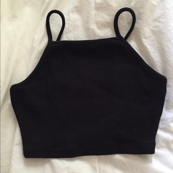 Topshop Black Tank Crop Top NWOT
