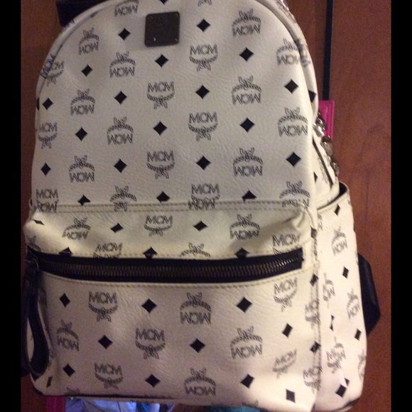 mcm backpack white medium
