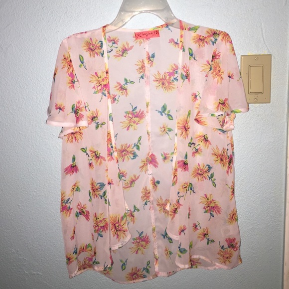 Sheer flower kimono