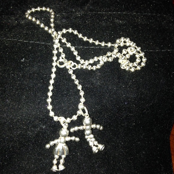 Boy/girl necklace super cute Sterling adorable😍 - Picture 3 of 4