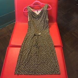 Ann Taylor sleeveless jersey black and white dress