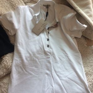 Burberry white polo