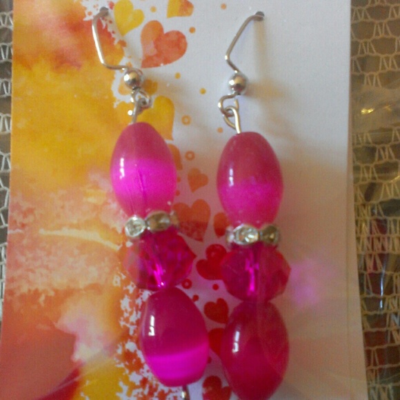 Handmade pink earrings