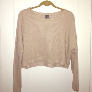 beige cropped urban outfitters sweater