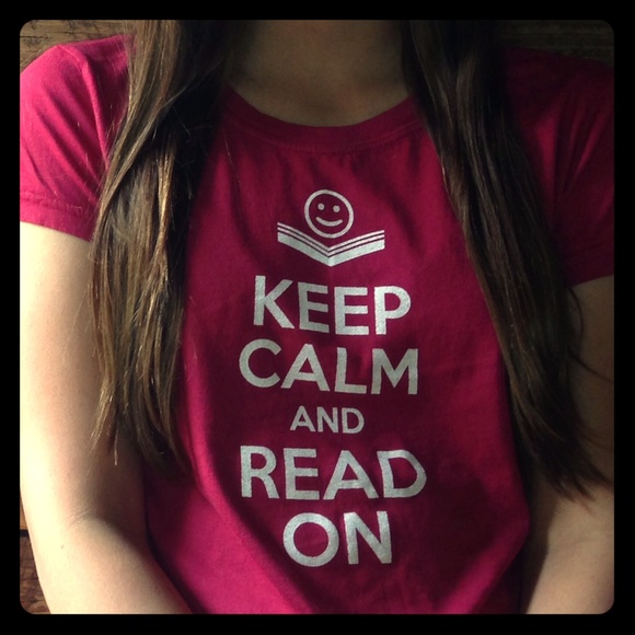 Raspberry Magenta "Keep Calm and Read On" tee