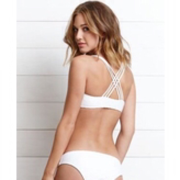 LA Hearts Tops - White Strappy Back Bikini Top LA Hearts Tops - White Strappy Back Bikini Top